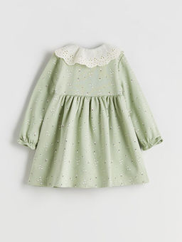 Bebe Yaka ?i?ekli K?z Bebek Elbise