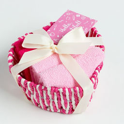 Салфетки махровые декоративные Этель. Сердечко, 4 шт., 30?30 см, хлопок 100%, фуксия