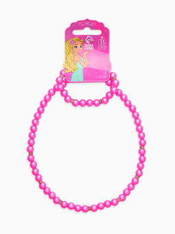 Цена за 2 шт. Набор детский «Выбражулька» 2 предмета: бусы, браслет, жемчуг стразы, цвет ярко-розовый