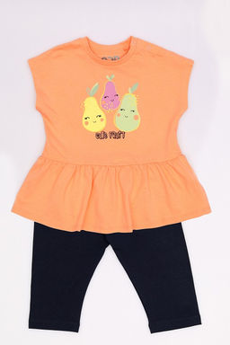 CRB wear / CSBG 90251-47-410 Комплект для девочки (платье модель "туника", бриджи),персиковый/Ex.Cherubino