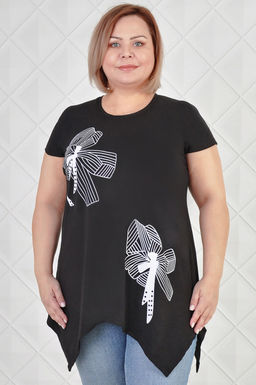 Арт. 3669 Футболка женская 46-56 (6 шт) Цвет:черный