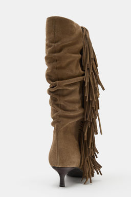 BOTA FLECOS SERRAJE / Tostado oscuro - Zara фото 7