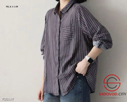 Хлопокая женская рубашка с карманами