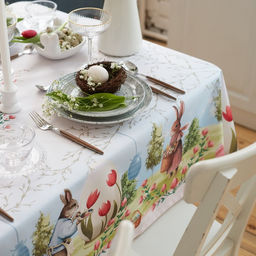 Скатерть Доляна Easter garden 145*180 +/- 3 см, 100% п/э  фото 4