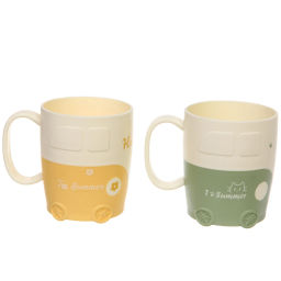 Цена за 2 шт. Кружка пластиковая 500мл "Машинка", микс цветов