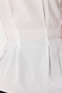 Trendyolmilla Beyaz Tas Bask?l? Fitted Gomlek TWOSS25GO00158 фото 3