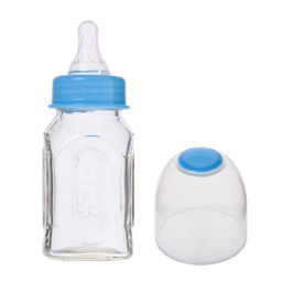 Бутылочка для кормления Крошка Я, классическое горло, средний поток, от 0 мес., 100 мл., стеклянная, МИКС