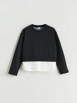 Bisiklet Yaka K?z ?ocuk Sweatshirt