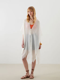 LC Waikiki Ekru _al Yaka Kad_n Kimono