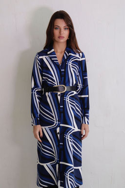 Martichelli Платье-рубашка с английским воротником с принтом