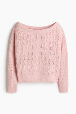 Jersey off-the-shoulder en punto pointelle