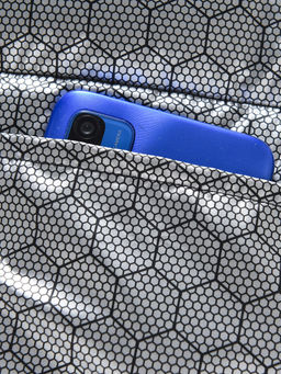 Куртка мужская гибридная стёганая с капюшоном с графеновой подкладкой темно-синего цвета 9621_1TS