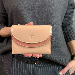 Итальянский женский кожаный кошелек DuDu серии Galapagos | пудровый - Dudubags фото 6