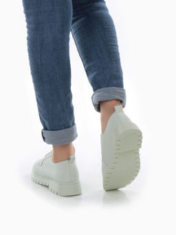 03-PDD161-3 LT. GREEN Полуботинки женские (натуральная кожа)