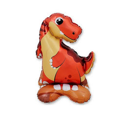 Цена за 2 шт. Воздушный шар фольгированный 20" «Милый дино-красный», на подставке, под воздух