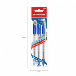 Цена за 50 шт. Ручка шариковая ErichKrause R-301 Stick&Grip Classic 1.0, цвет чернил красный (в коробке по 50 шт.)