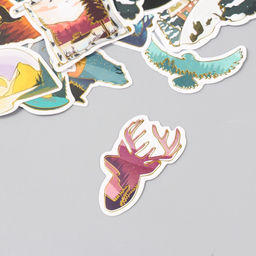 Наклейки для творчества Природа тиснение золото набор 48 шт 9х7х0,8 см - Арт узор фото 3