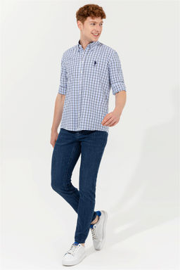 U. S. Polo Assn Мужская темно-синяя рубашка с длинным рукавом - U.s. polo assn фото 9