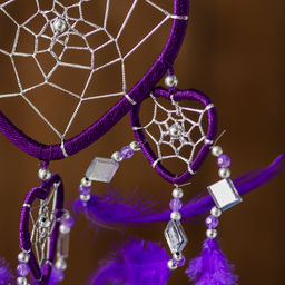 Ловец снов «Пять фиолетовых сердец», 0.7×16×45 см