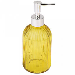 Дозатор для жидкого мыла пластмассовый "Водопад" 450мл, д7,5см h19см, корпус стекло, цвета микс (Китай)