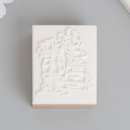 Печать дерево, резина «Цветы в бокале», 5×4×2.5 см