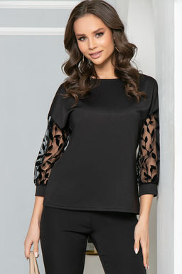 Блуза Агнесса (блэк) Б5115 - Lt collection фото 11