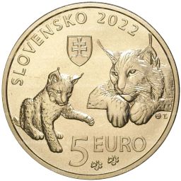 5 евро 2022 года Словакия  Рыси