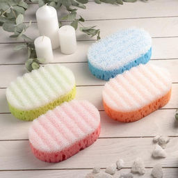 Цена за 3 шт. Губка для тела массажная «Удовольствие», 10.5×6×16.5 см, МИКС