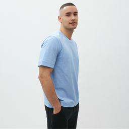 Футболка мужская MINAKU: Basic line MAN голубая, размер 50
