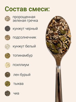 СМЕСЬ СЕМЯН для салата и выпечки Клетчатка/Инулин 600 г - Sneko Gold фото 10
