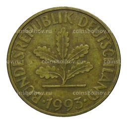 Монета 10 пфеннигов 1993 года D Германия