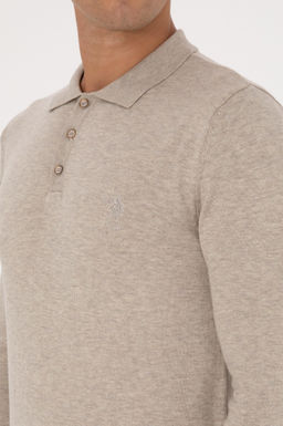 Erkek Slim Fit Polo Yaka Ta_ Melanj Basic Kazak