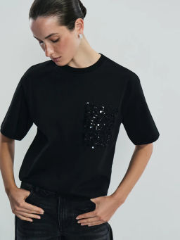 Футболка из хлопка с декоративным карманом / Zarina