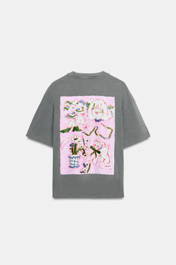 CAMISETA EFECTO LAVADO PAULA GRENOUILLE / Gris antracita