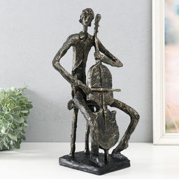 Фигурка полистоун «Виолончелист» под металл, 18.8×14×35.8 см