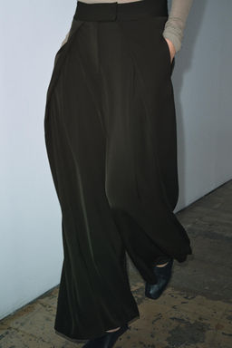 PANTAL?N WIDE LEG ZW COLLECTION / Verde - Zara фото 5