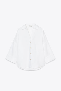 WIDE-SLEEVE LINEN BLEND SHIRT - Zara фото 11