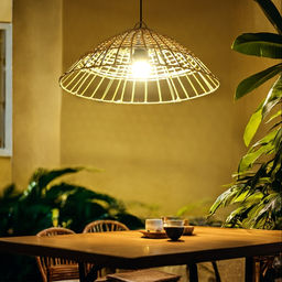 Светильник потолочный из ротанга «Искандер», 1×120 Вт, Е27, 50×50×25 см