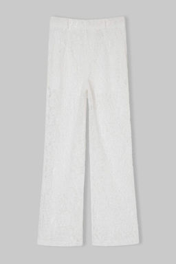 Beyaz Limited Edition Wide Leg/Genis Paca Dantel Astarl? Pantolon TWOSS26PL00114 - Trendyolmilla фото 8