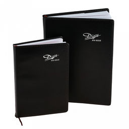 Блокнот (книга) для записей "Diaru" 14,6х21,5см, 136 листов в линейку, с закладкой, сшитый внутренний блок, обложка иск/кожа съемная, цвет черный матовый (Китай)