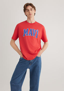 Mavi Logo Bask?l? K?rm?z? Tisort  фото 2