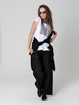 25232 Блуза белый/черный - Dizzyway фото 2