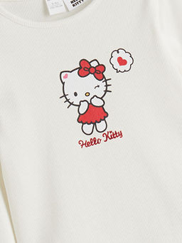 Bisiklet Yaka Hello Kitty Bask?l? K?z ?ocuk Ti??rt