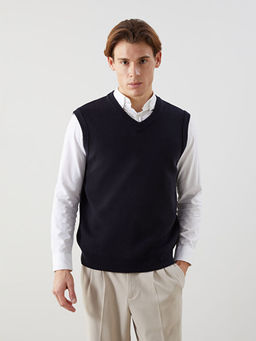 Standart Kal?p V Yaka Erkek Triko S?veter