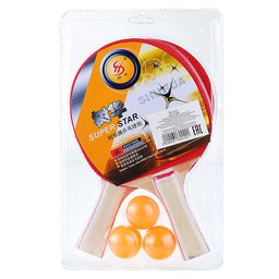 Набор для настольного тенниса (2 ракетки, 3 мяча) на листе