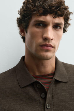 CHENILLE KNIT POLO SHIRT - Zara фото 6