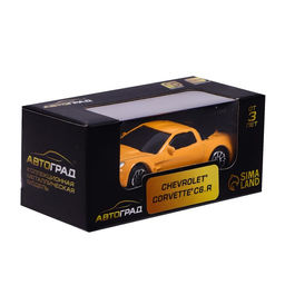 Машина металлическая CHEVROLET CORVETTE C6-R, 1:64, цвет жёлтый - Автоград фото 4