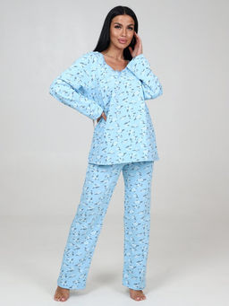 117 ЖЕНСКАЯ ПИЖАМА (Голубой (веточки)) - А-дина фото 3