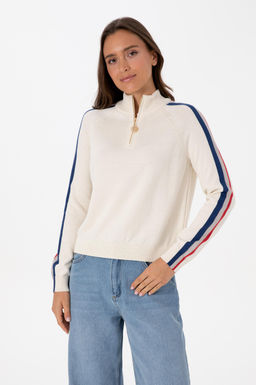 Kad_n Krem V Yaka Fermuarl_ Kazak - U.s. polo assn фото 3