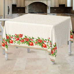 Гранат Скатерть 200х145см, длина стола до 160см, на 6-8 персон, хлопок Премиум 186г/м2, Домашняя мода (Россия)